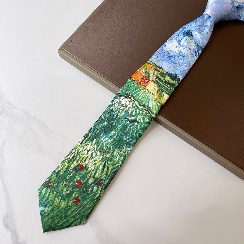 Van Gogh Oil Painting 8cm Starry Night Tie