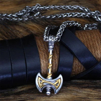 Viking Double Axe Stainless Steel Pendant