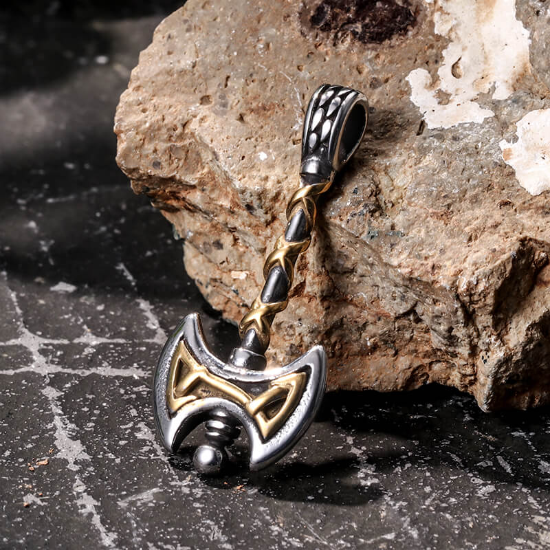 Viking Double Axe Stainless Steel Pendant