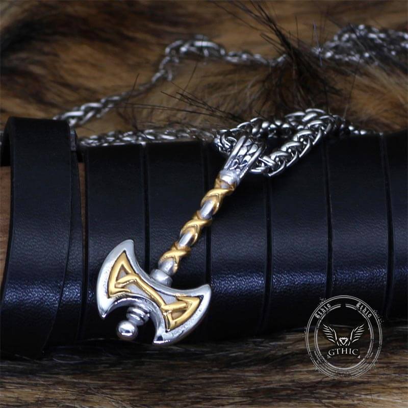 Viking Double Axe Stainless Steel Pendant