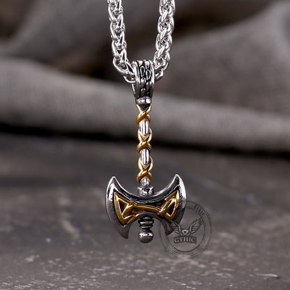 Viking Double Axe Stainless Steel Pendant