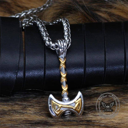 Viking Double Axe Stainless Steel Pendant