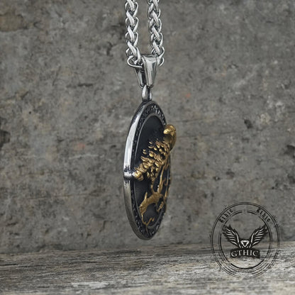 Viking Raven Stainless Steel Nordic Pendant