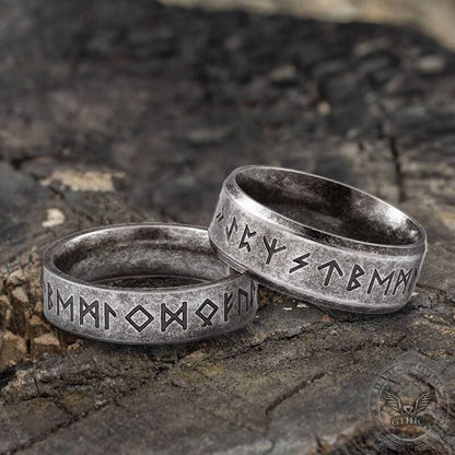 Viking Runes Sterling Silver Ring