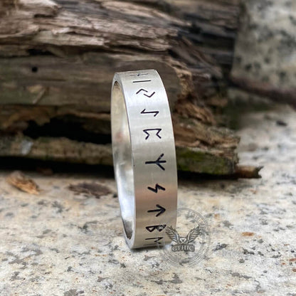 Viking Runes Sterling Silver Ring