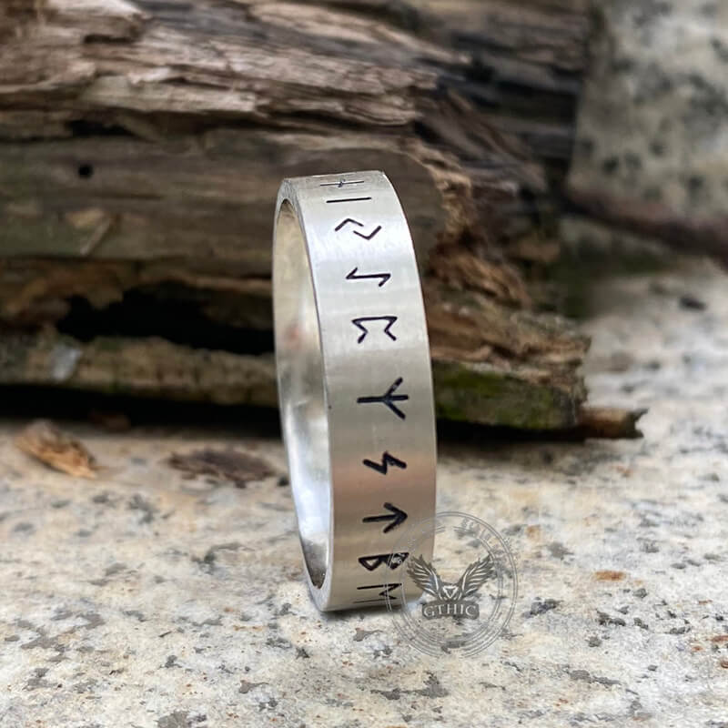 Viking Runes Sterling Silver Ring