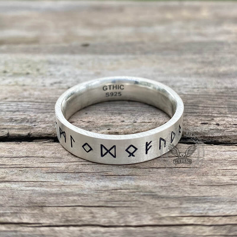 Viking Runes Sterling Silver Ring