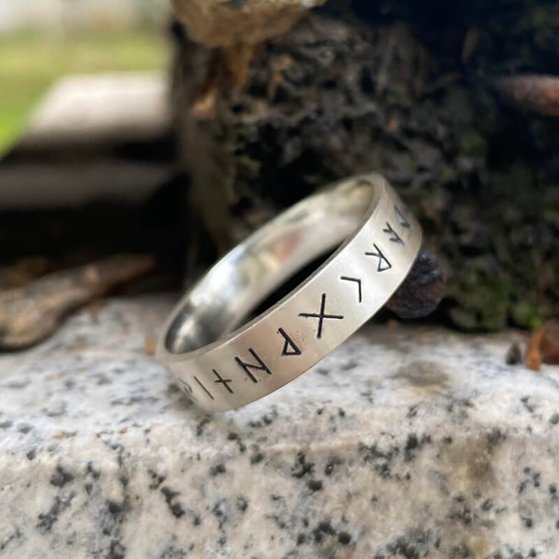 Viking Runes Sterling Silver Ring
