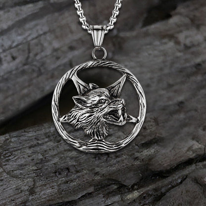 Viking Wolf Head Stainless Steel Pendant