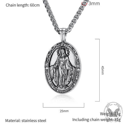 Virgin Mary Stainless Steel Religion Pendant