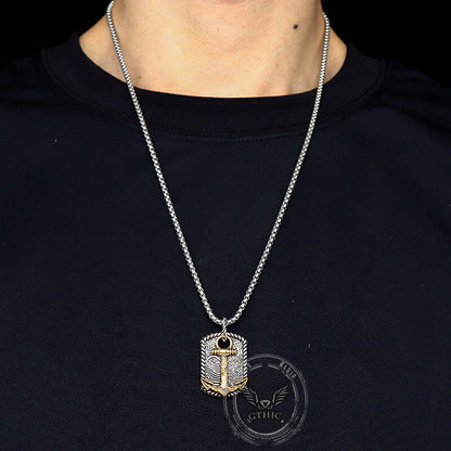 Wave Anchor Stainless Steel Pendant
