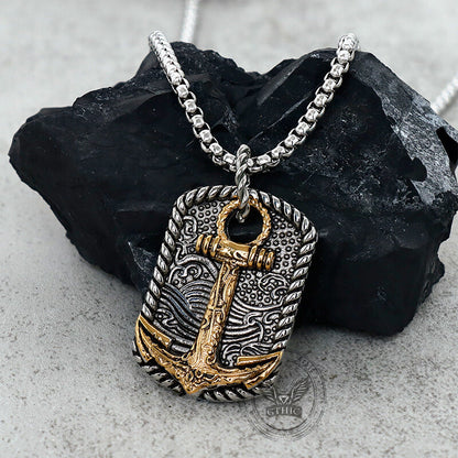 Wave Anchor Stainless Steel Pendant