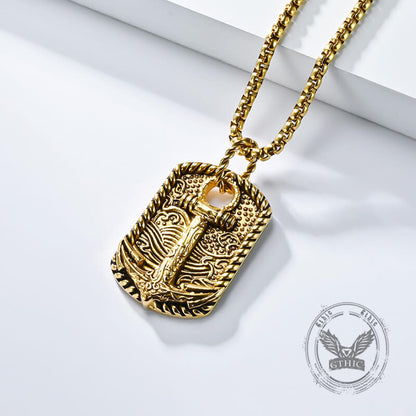 Wave Anchor Stainless Steel Pendant