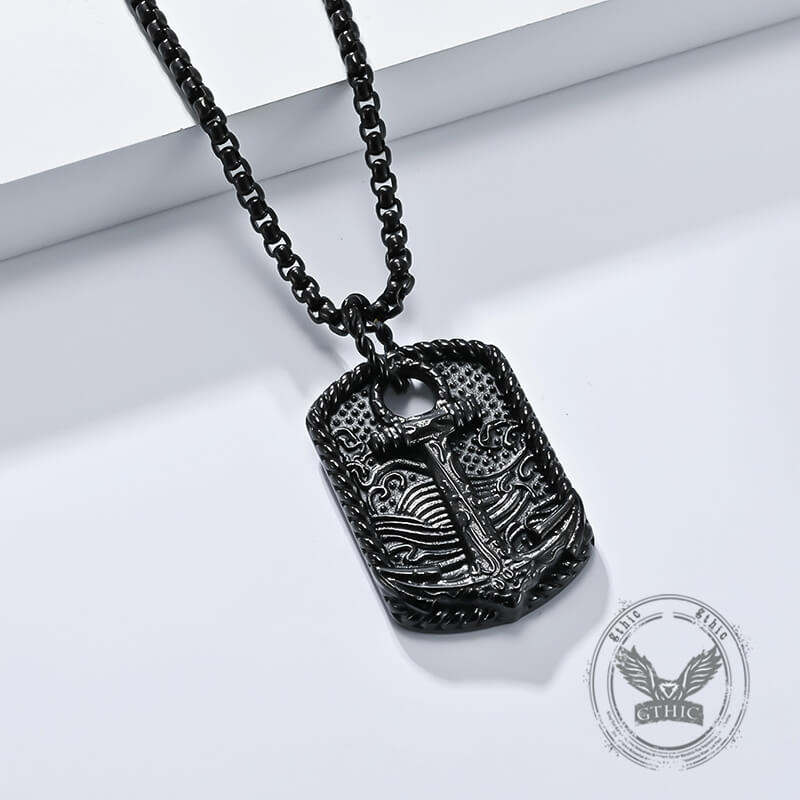 Wave Anchor Stainless Steel Pendant
