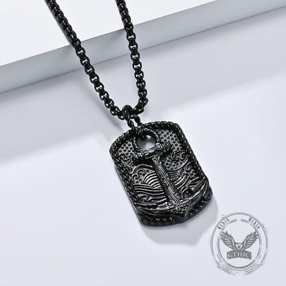 Wave Anchor Stainless Steel Pendant