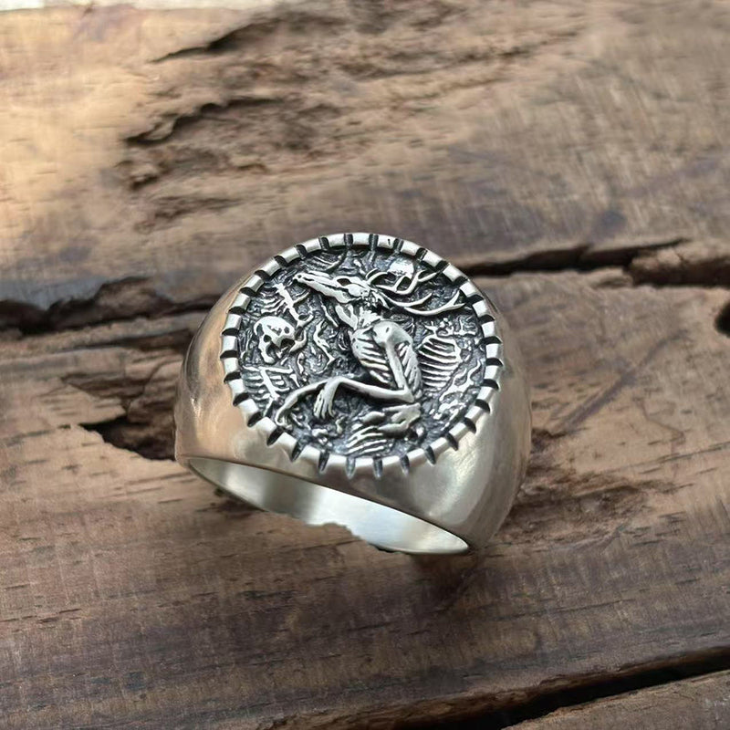 Wendigo Skeleton Sterling Silver Ring