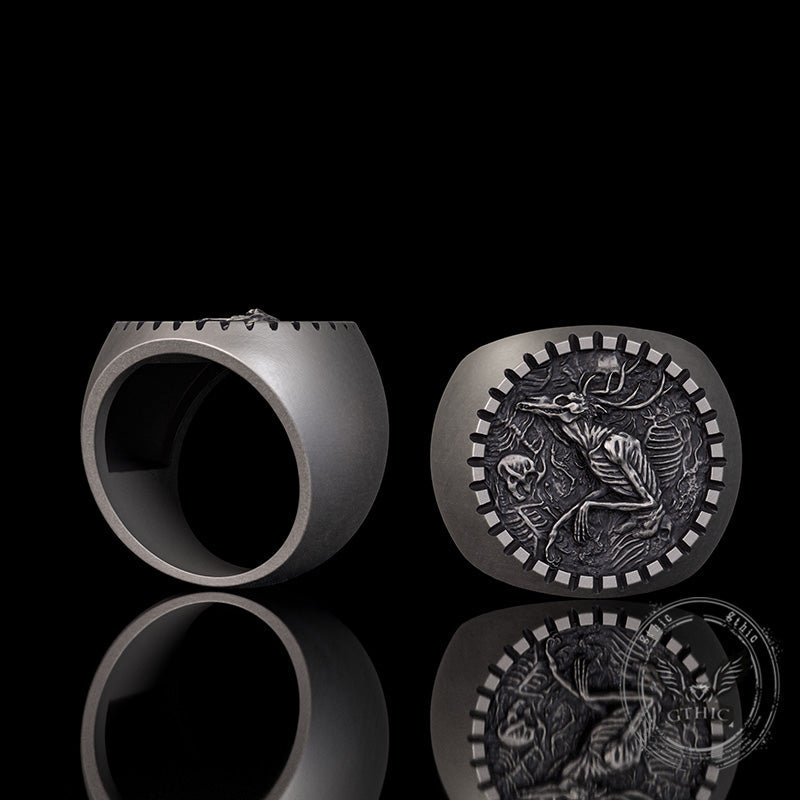 Wendigo Skeleton Sterling Silver Ring