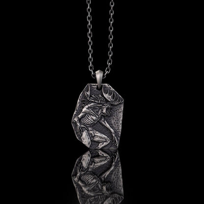 Wendigo Skull Sterling Silver Pendant
