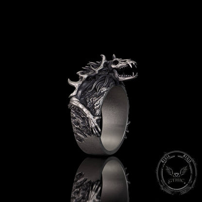 Wendigo Skull Sterling Silver Ring