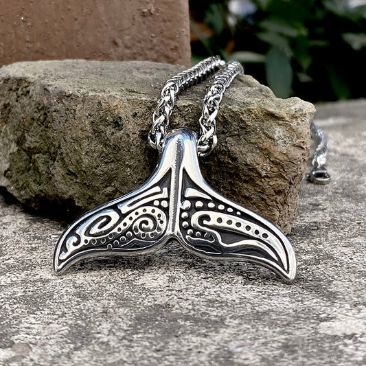 Whale Tail Stainless Steel Pendant