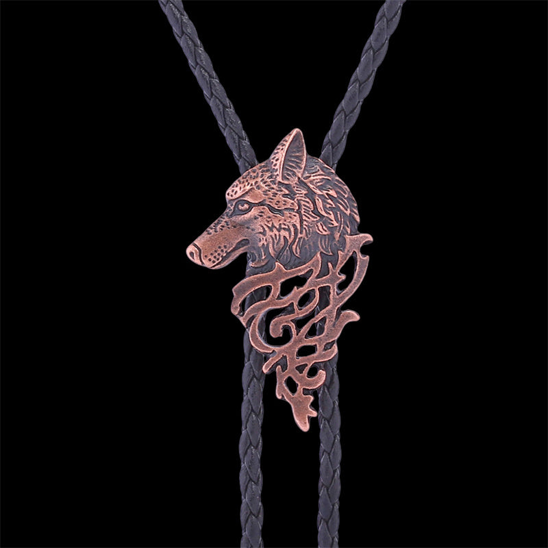 Wolf Head Alloy Animal Bolo Tie