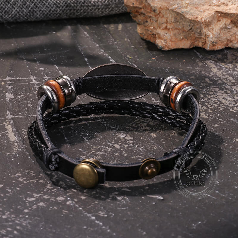 Wwjd Letter Pattern Leather Snap-on Bracelet