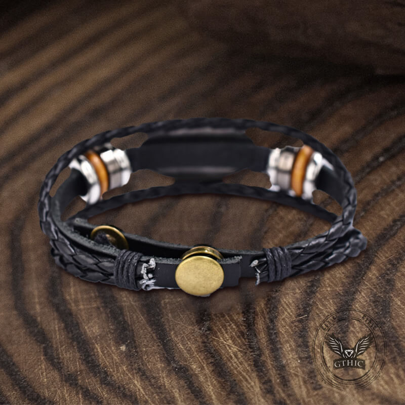 Wwjd Letter Pattern Leather Snap-on Bracelet