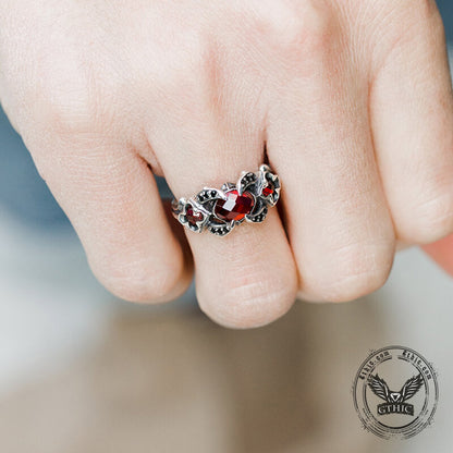 Zircon Sterling Silver Adjustable Gothic Ring