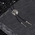 West Bull Skull Alloy Braided Bolo Tie