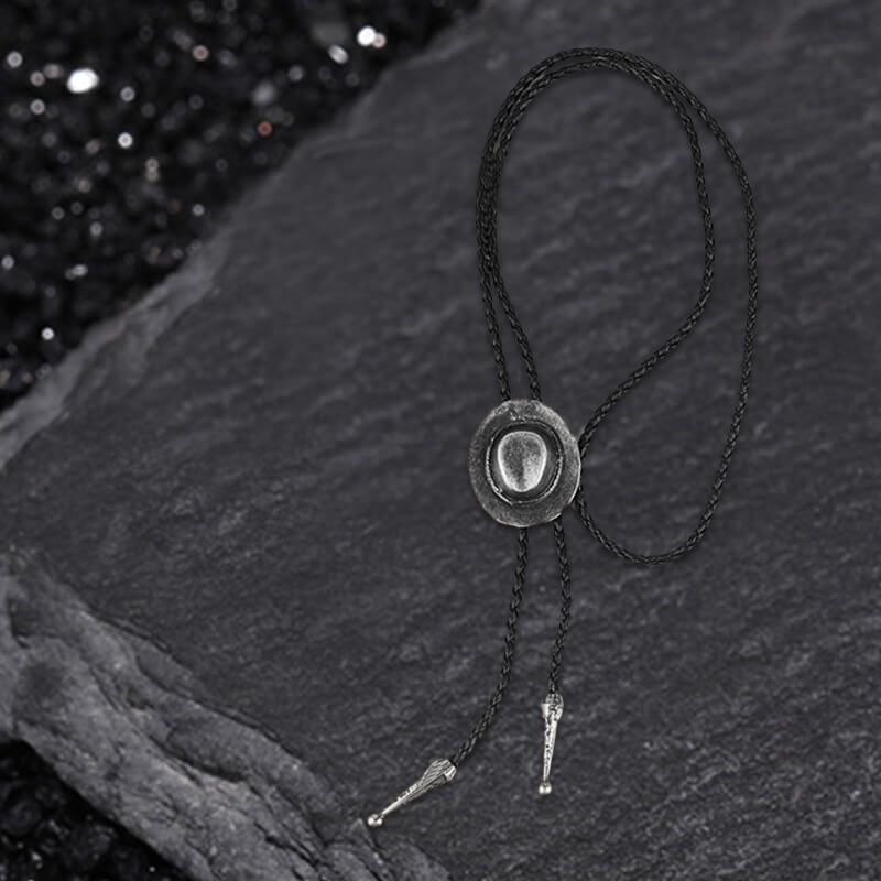 Western Cowboy Hat Design Alloy Bolo Tie
