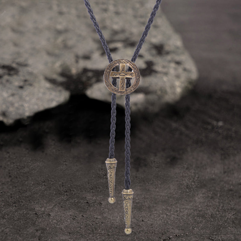 Western Cross Alloy Bolo Tie