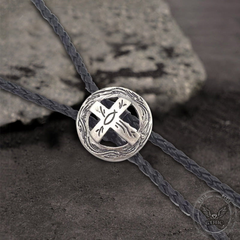 Western Cross Alloy Bolo Tie