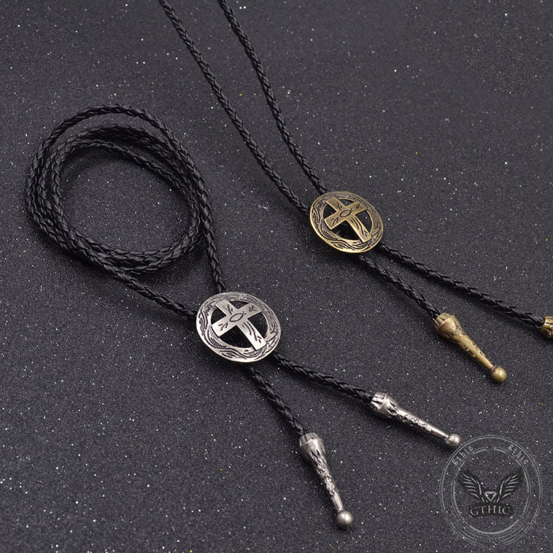Western Cross Alloy Bolo Tie