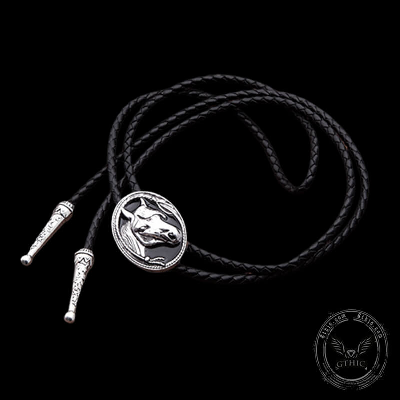 Western Horse Head Alloy Bolo Tie