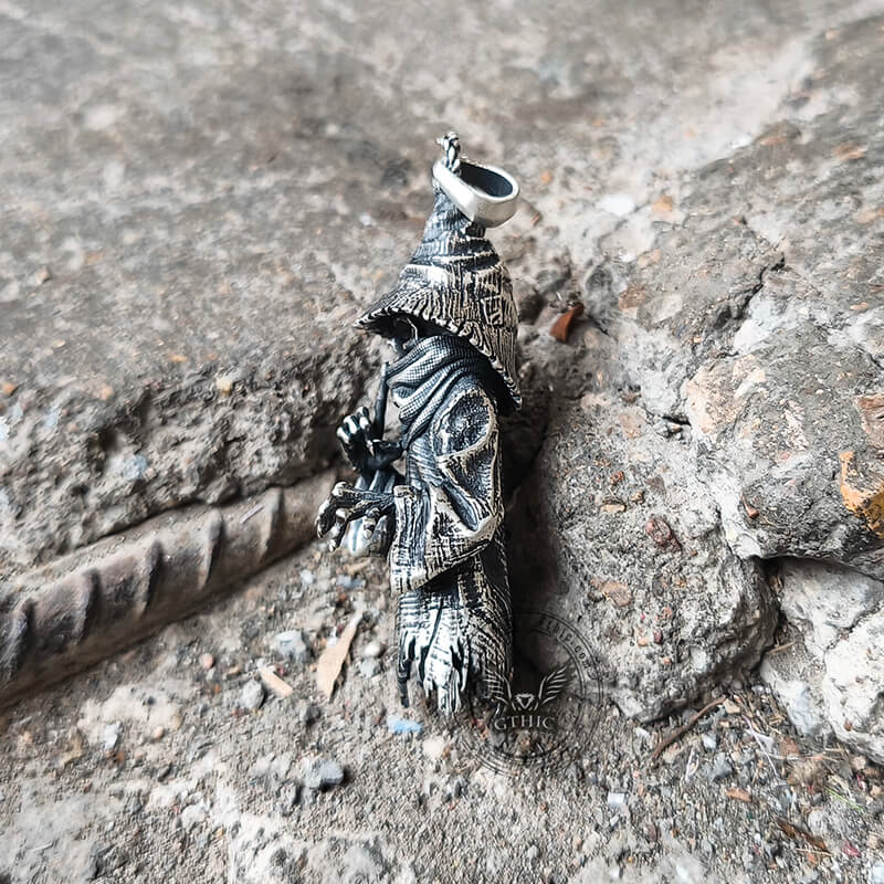 Wicked Wizard Sterling Silver Skull Pendant