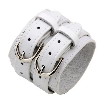 Wide Belt Genuine Leather Charm Bracelet / Alternative Rock Accessories