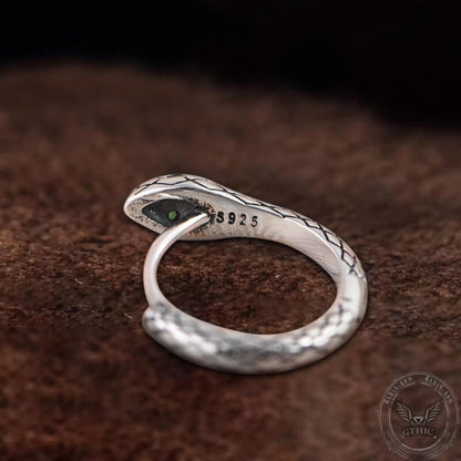 Wild Snake Sterling Silver Hoop Earrings