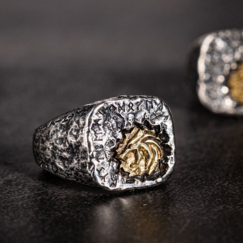 Witcher Wolf Skull Sterling Silver Viking Ring