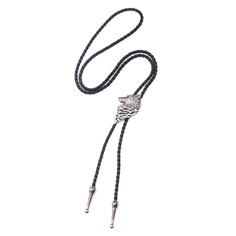 Wolf Head Choker Necklace Pendant / Woven Rope Statement in Alternative