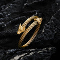Wolf Head Stainless Steel Open Bracelet