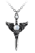 Wolverine Moon Pendant With Silver Dagger and Moonstones