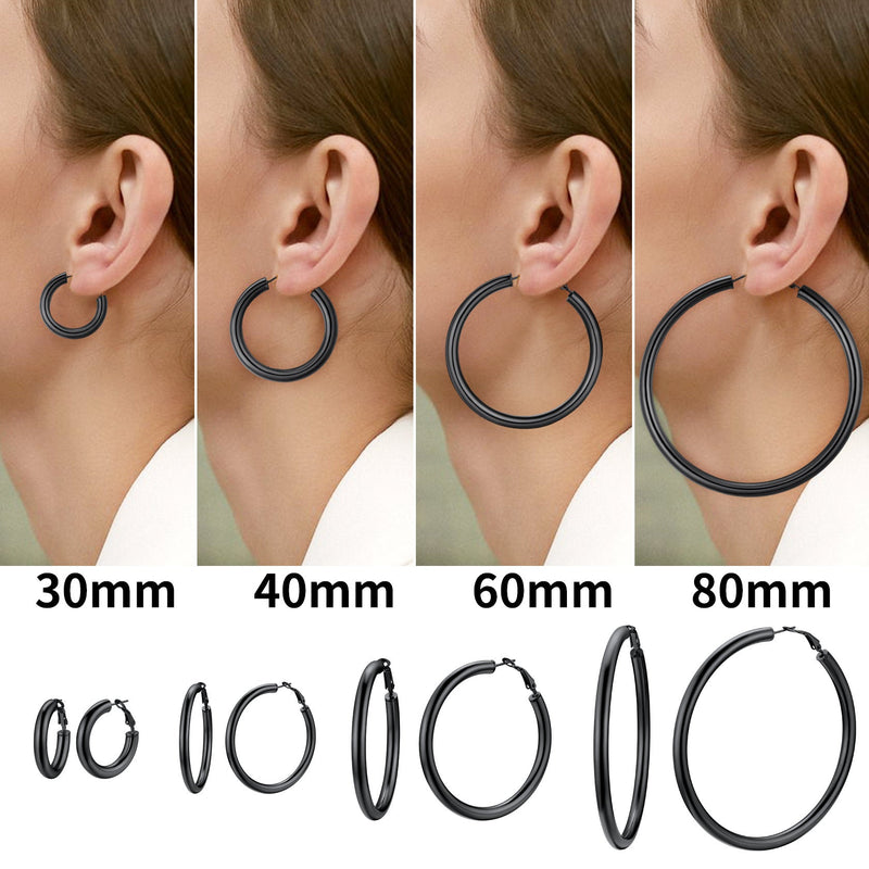 Chunky 5mm Hoop Earrings With Lobster Clasp for
