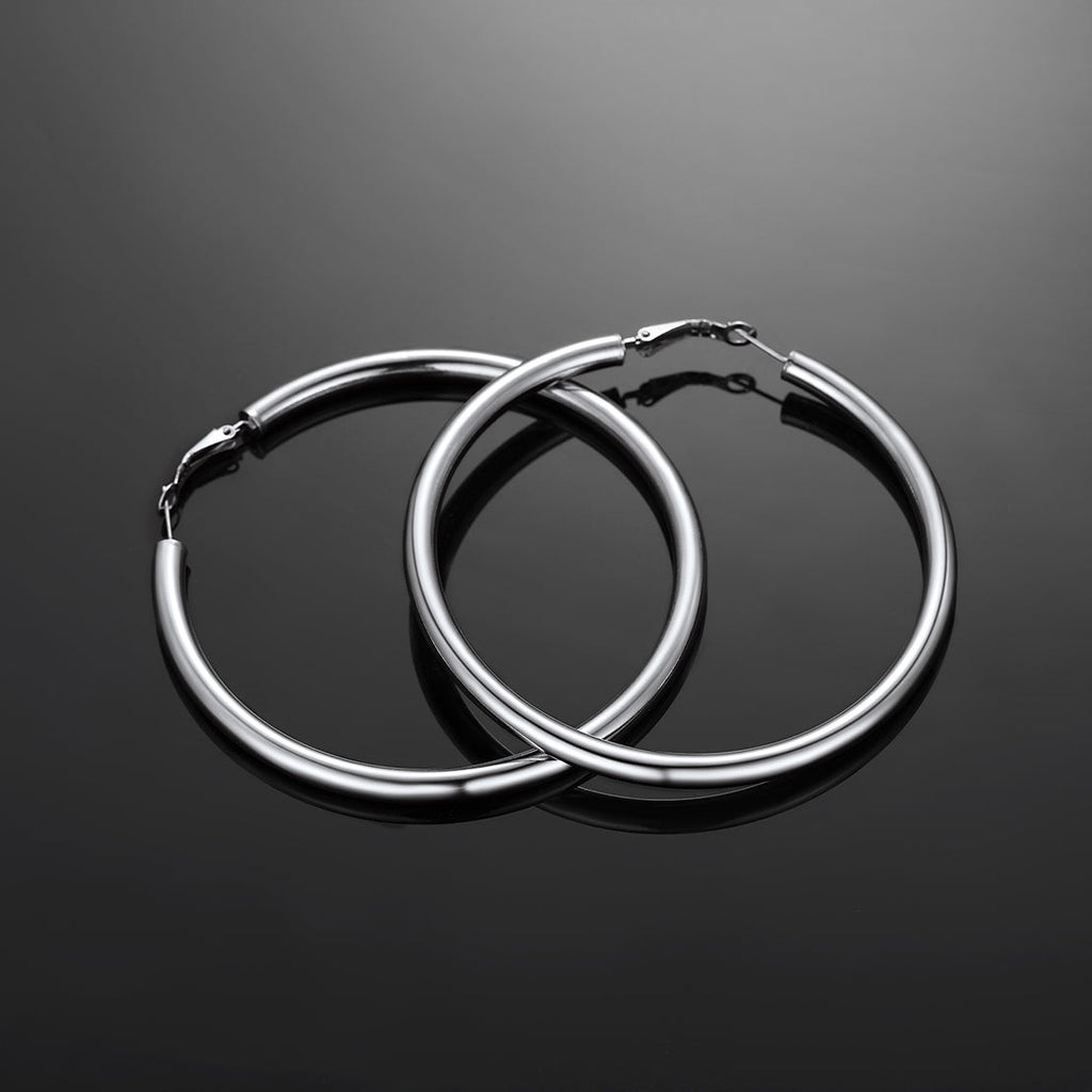 Chunky 5mm Hoop Earrings With Lobster Clasp for