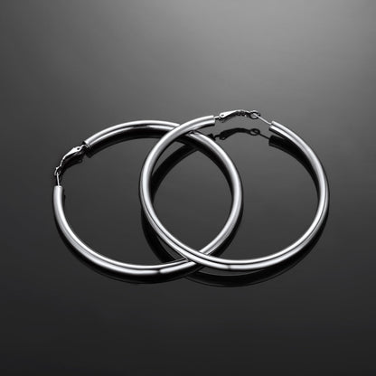 Chunky 5mm Hoop Earrings With Lobster Clasp for