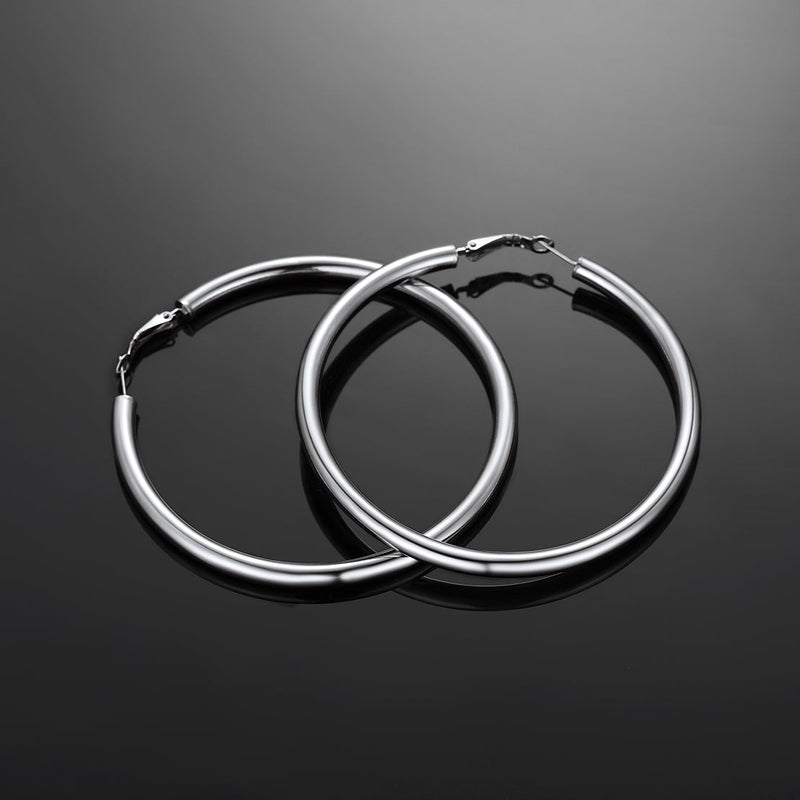 Chunky 5mm Hoop Earrings With Lobster Clasp for