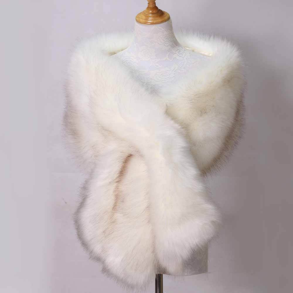 Faux Fur Evening Dress Plush Long Shawl