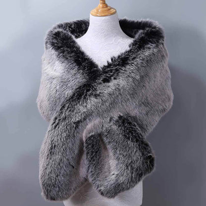 Faux Fur Evening Dress Plush Long Shawl