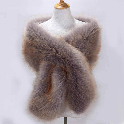 Faux Fur Evening Dress Plush Long Shawl