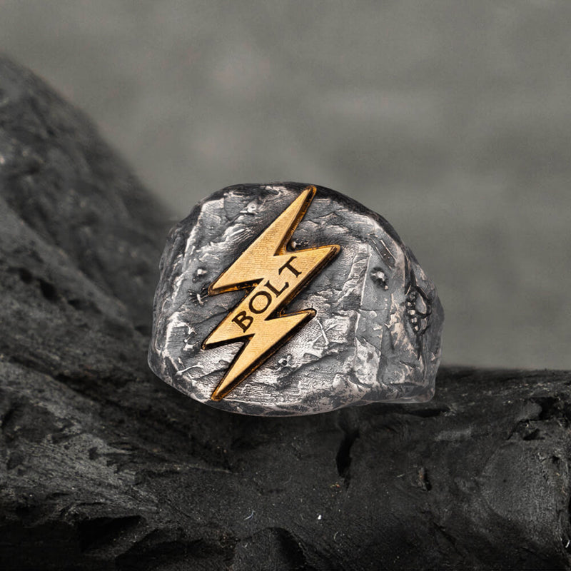 Wrath of Zeus Lightning Bolt Sterling Silver Ring