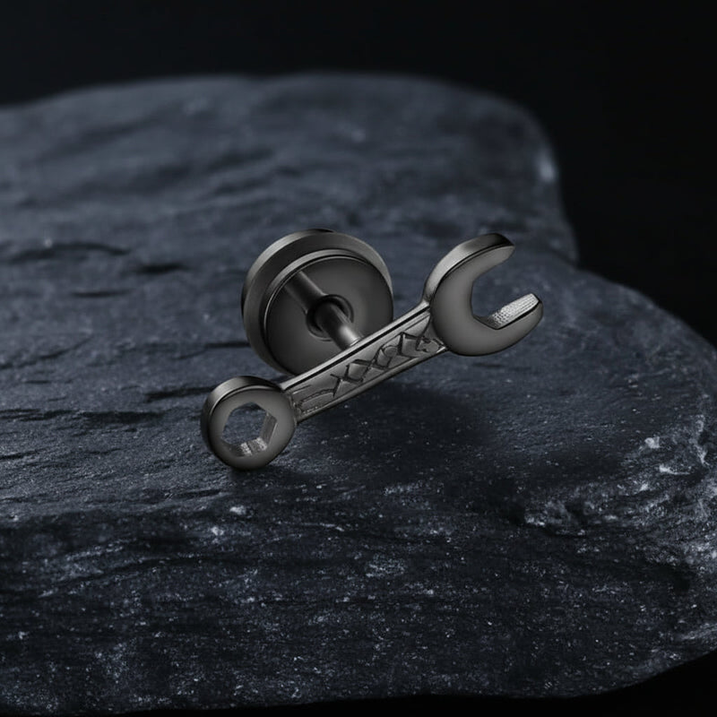 Wrench Shape Stainless Steel Stud Earring
